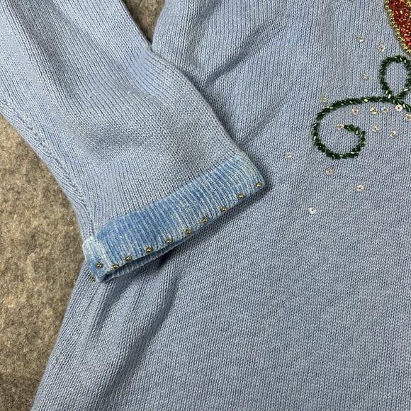 Quacker Factory Sweater Medium Sequin Pumpkin Spider Jack O Lantern Halloween - Picture 7 of 8